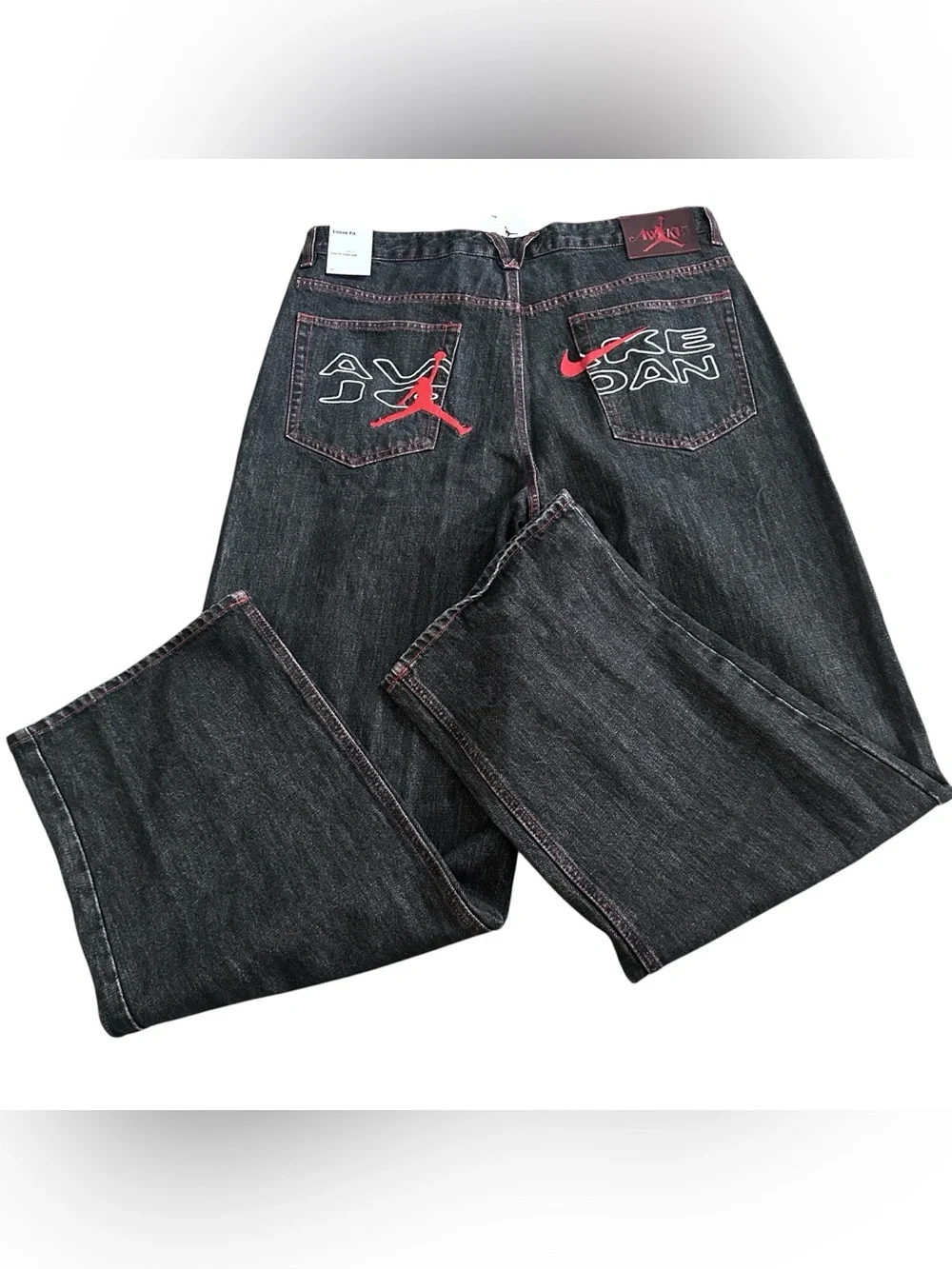 NWT Awake NY x Nike Jordan Loose Fit Black Denim Jeans Men’s 36 X 34